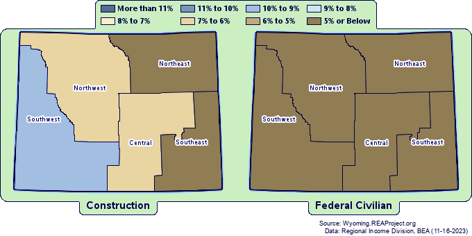 Employment by
Wyoming Labor Market Information (LMI) Regions