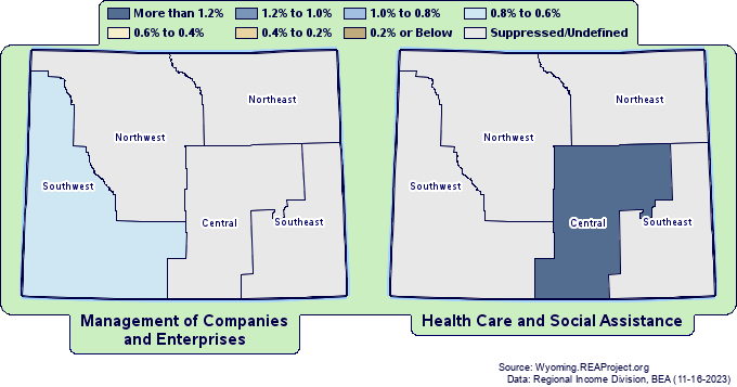 Employment by
Wyoming Labor Market Information (LMI) Regions